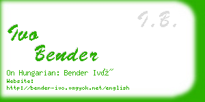ivo bender business card